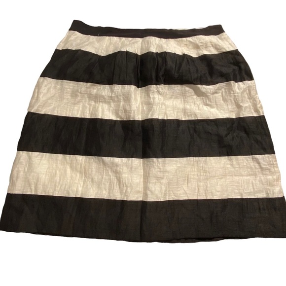 LOFT Dresses & Skirts - Black and White Striped Loft Skirt Linen Blend Sz 14